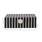 Hello Honey Handmade Mango Wood and Resin Striped Storage Box with Knob, Black, Tan & Natural